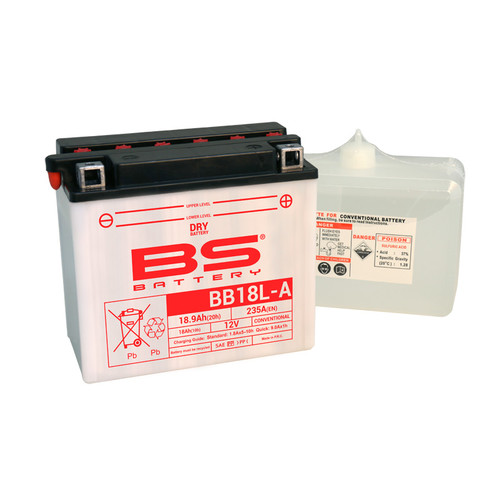 BS Battery BB18L-A w/ Acid Pack | 18 Ah | 235 CCA | 12 V