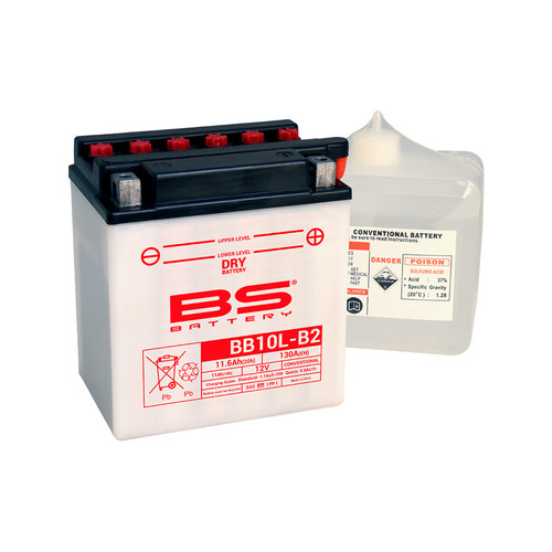 BS Battery BB10L-B2 w/ Acid Pack | 11 Ah | 130 CCA | 12 V
