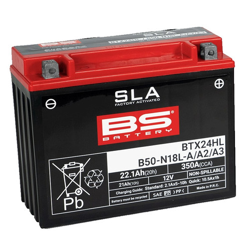 BS Battery BTX24HL SLA MAX Factory Activated HP | 21 Ah | 350 CCA | 12 V