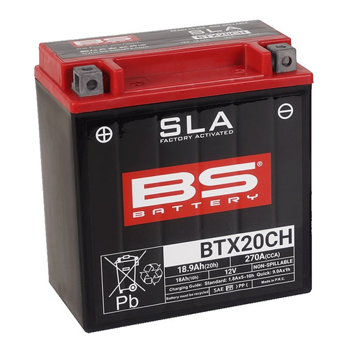 BS Battery BTX20CH SLA MAX Factory Activated HP | 18 Ah | 270 CCA | 12 V