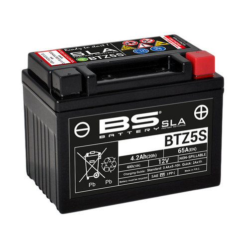 BS Battery BTZ5S SLA Factory Activated HP | 4 Ah | 65 CCA | 12 V