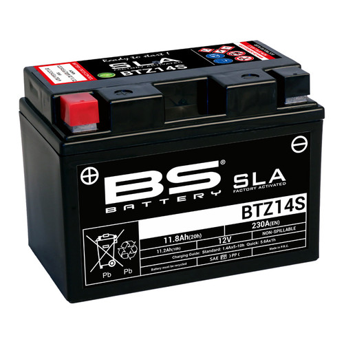 BS Battery BTZ14S SLA Factory Activated HP | 11.2 Ah | 230 CCA | 12 V