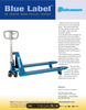 Bishamon  Blue Label Manual Narrow Fork Pallet Jack, 5500 lb. Capacity, 21"W x 42"L Forks