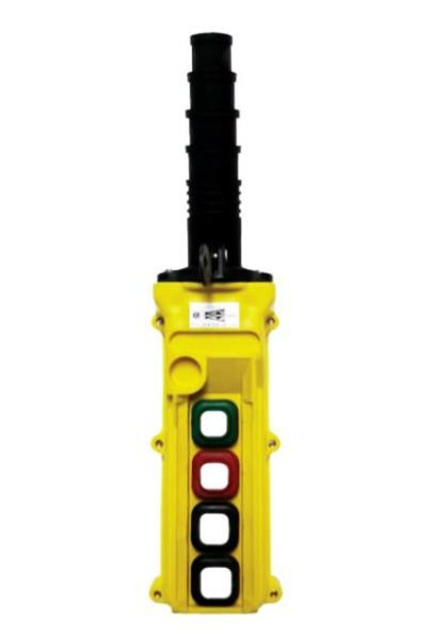 Duct-O-Wire L-Series 4-Button Dual Speed, 1-Motion, Slim Profile Pendant Station with Maintained On/Off