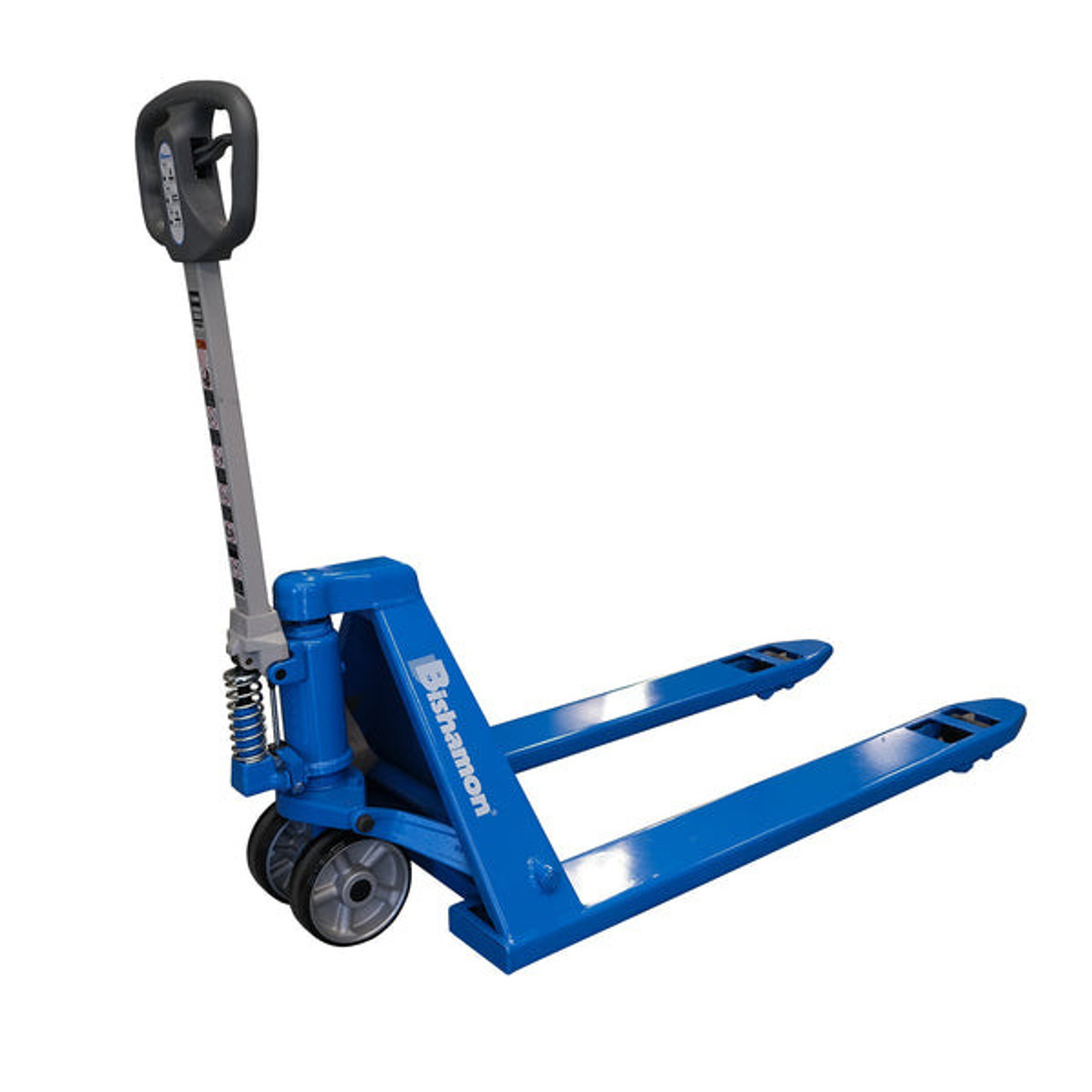 Bishamon  Blue Label Manual Narrow Fork Pallet Jack, 5500 lb. Capacity, 21"W x 36"L Forks