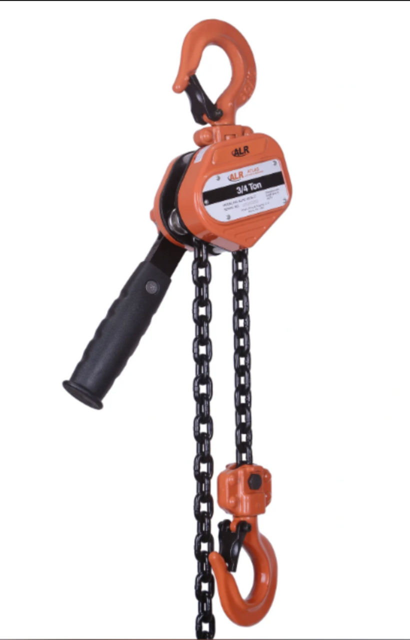 Atlas Lifting and Rigging ALH 3/4 Ton Lever Chain Hoist 5 Ft. Chain with Overload Protection