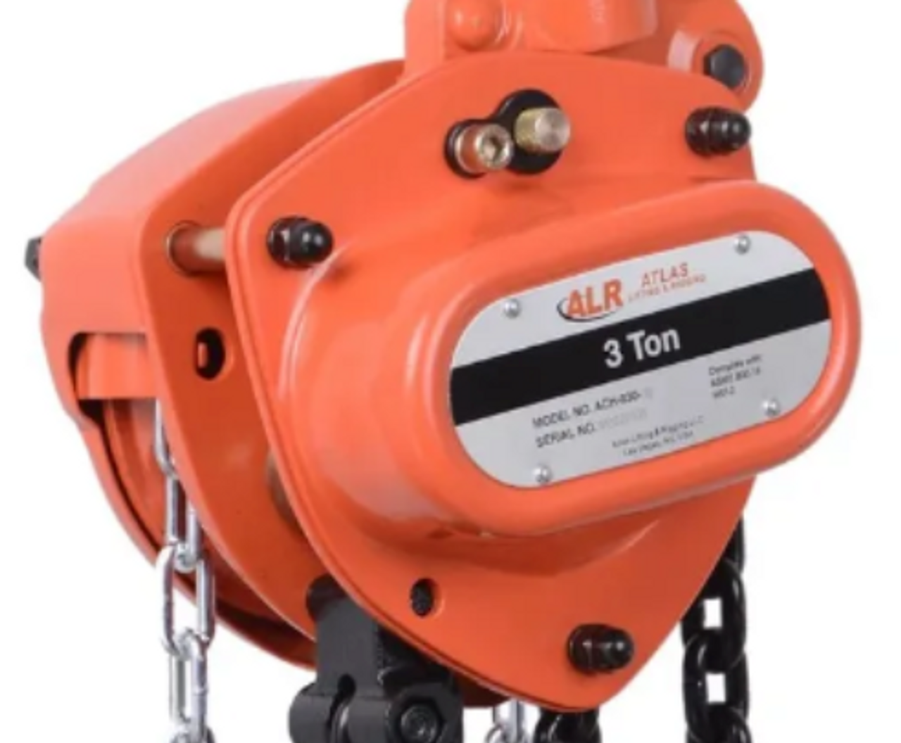 Atlas Lifting and Rigging ACH 3 Ton Chain Hoist 20 Ft. Lift with Overload Protection
