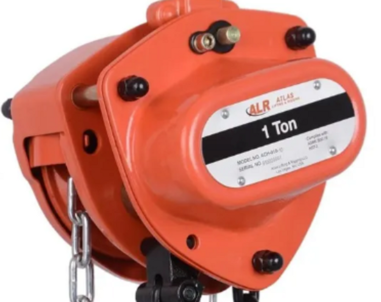 Atlas Lifting and Rigging ACH 1 Ton Chain Hoist 10 Ft. Lift with Overload Protection