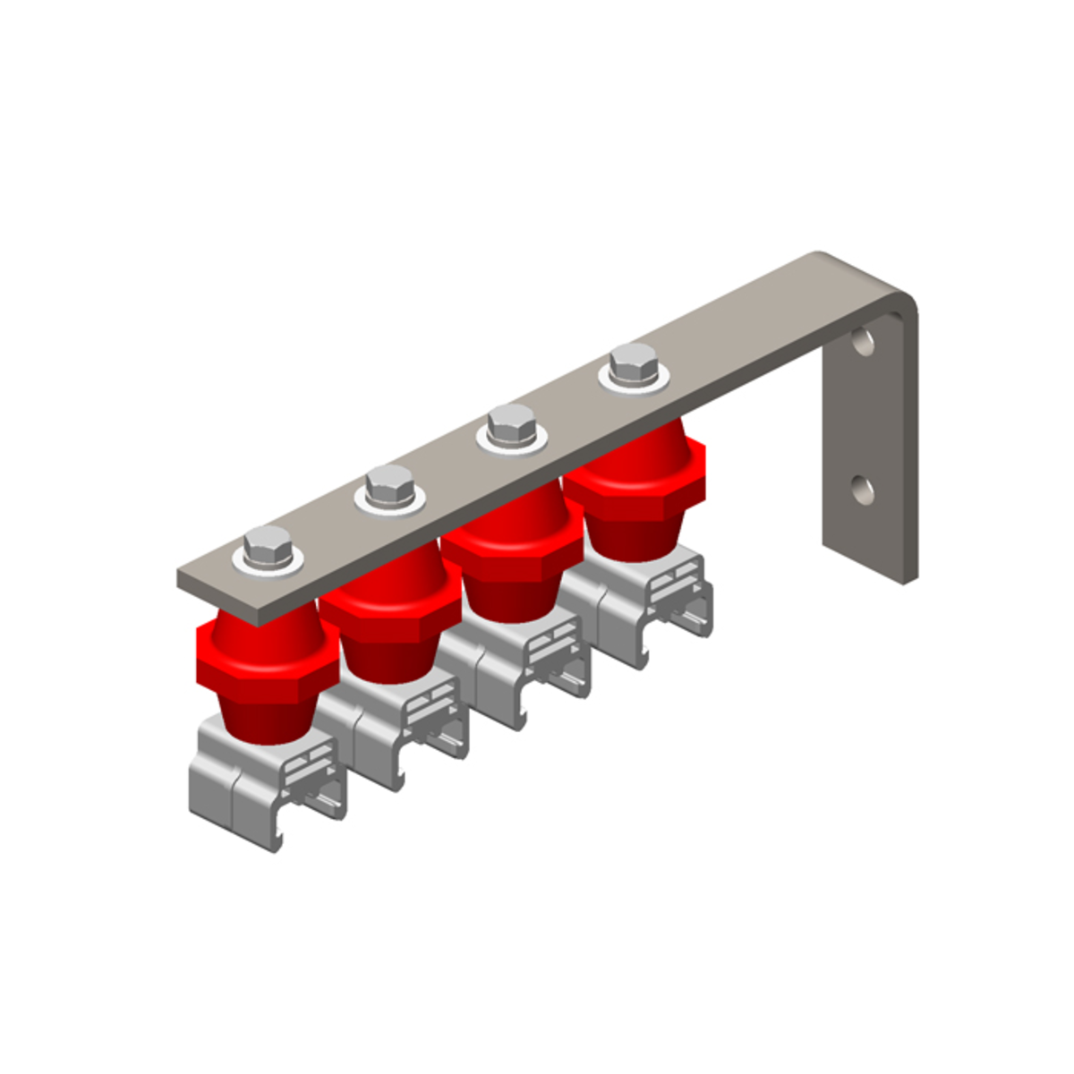 Conductix Hevi-Bar II, Bracket, Web, Plated, with 4 Stainless Steel ...