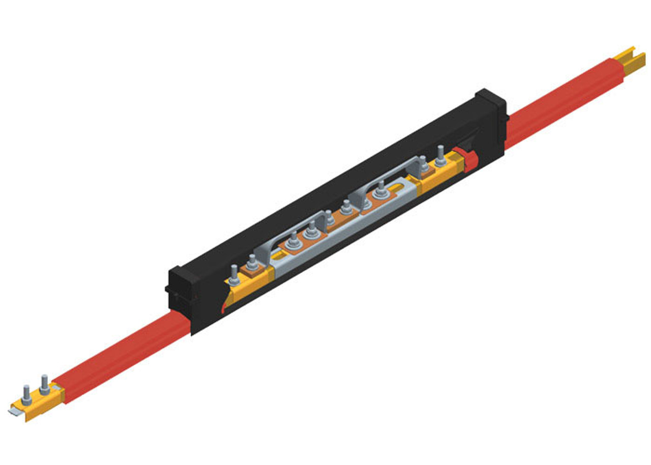 Safe-Lec 2 Expansion Section, 250A Copper, Red Medium Heat Polycarbonate Cover, w/ Splice Joint, 4.5M Conductix XA-310409-J