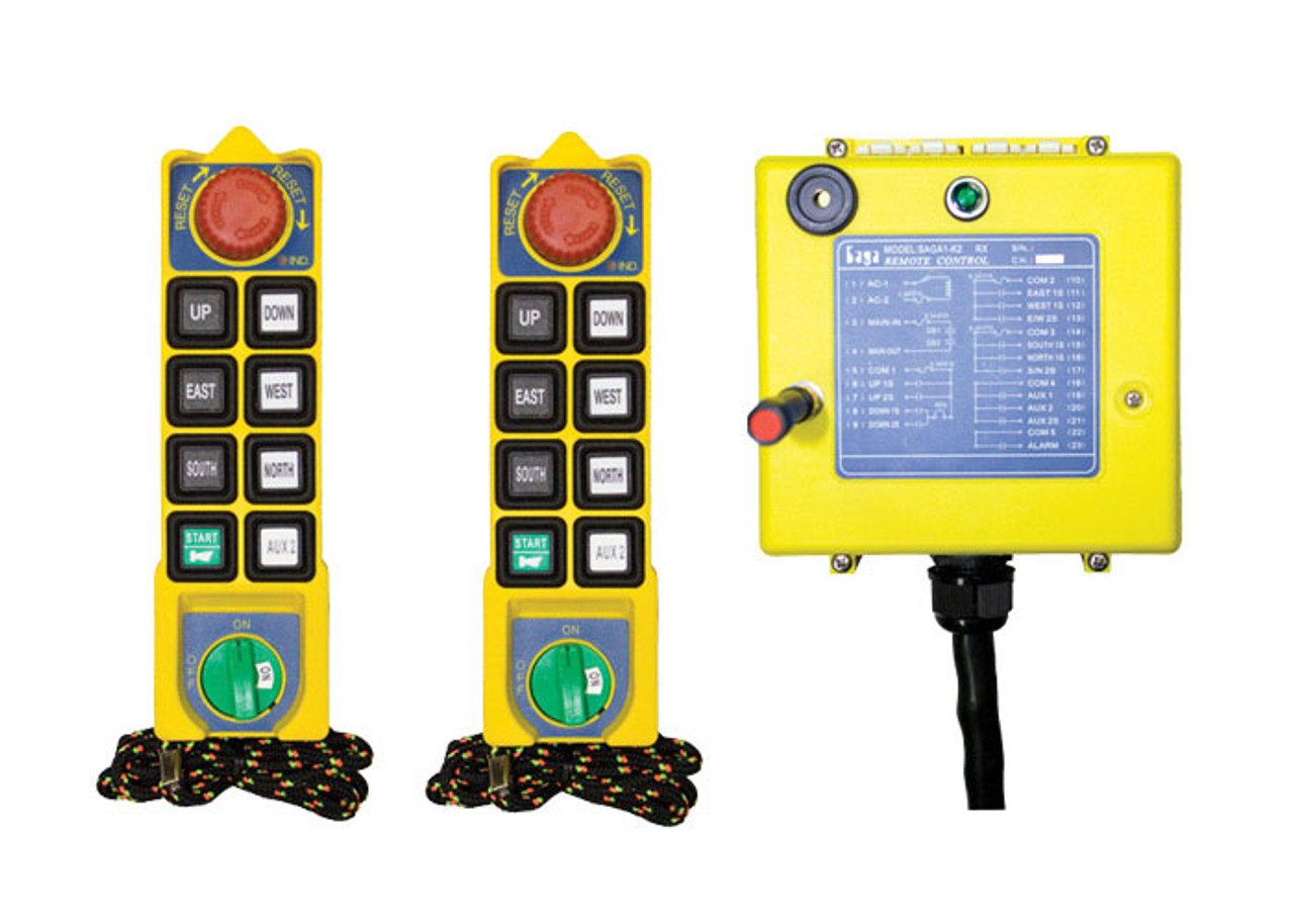 Radio Remote Control Kit, Saga K1 Series, 08-Button, 1-Speed, 2 TX, 220 VAC Conductix XA-700DK1-220