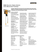 EQ Electric Chain Hoist with Motorized Trolley 20' Lift-Capacity 1/8 Ton EQM001SD-SD Electric Chain Hoist with Motorized Trolley HARRINGTON