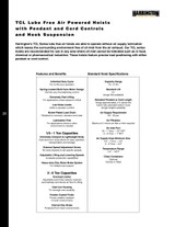 TCLM Lube Free Air Hoist with Air Trolley 10' Lift-Capacity 1/4 Tons TCLM250P Air Hoist with Air Trolley HARRINGTON