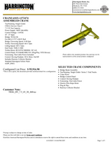 Harrington 7.5 Ton 45' Span/30' Lift Top Running Single Girder Overhead Crane Assembly