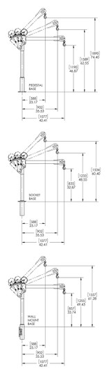 1000 lb Alumi-Lite® davit crane with 115V AC electric winch