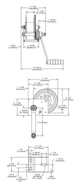 1200 lb carbon steel hand winch (Drill drive adapter included)