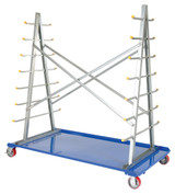 Vestil Steel A-Frame Rack Cart With Poly-On-Steel Casters - 36 In. x 72 In. 2,000 lb - Blue