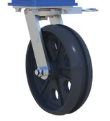 Vestil Steel Adjustable Height Gantry Crane with V-Groove Ductile Steel Casters - 15 Ft. Wide x 9 Ft. Max Usable Height 4,000 lb - Blue