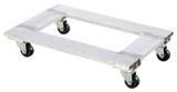 Vestil Aluminum Channel Dolly - 21 In. x 30 In. Deck with Hard Rubber Casters 900 lb - Silver