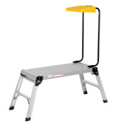 Vestil Aluminum Folding Step Platform with Tray - 15 In. x 35 In. 250 lb - Silver