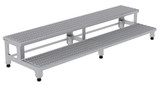 Vestil Stainless Steel Adjustable Step Mate Stand - 2 Step 22-7/8 In. x 71-3/4 In. x 15-1/4 In. 500 lb - Silver