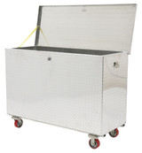 Vestil Aluminum Portable Tool Box with Casters - 24-13/16 In. x 60-3/4 In. x 44-5/16 In. 2500 lb - Silver