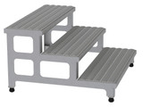 Vestil Stainless Steel Adjustable Step Mate Stand - 3 Step 33-7/8 In. x 35-3/4 In. x 22-1/4 In. 500 lb - Silver