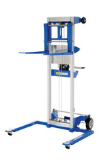 Vestil Aluminum/Steel Adjustable Straddle Manual Hand Winch Lift Trucks - 500 lb - Silver/Blue