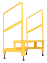 Vestil Steel Adjustable Step Mate Stand 2 Step with Handrails - 22-7/8 In. x 38-3/16 In. x 43-1/8 In. 500 lb - Yellow