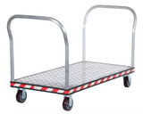 Vestil Aluminum Heavy Duty Dual Handle Tread Plate Platform Truck - 30 In. x 60 In. 3600 lb - Silver