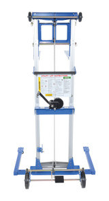 Vestil Aluminum/Steel Adjustable Straddle Manual Hand Winch Lift Trucks - 350 lb - Silver/Blue