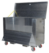 Vestil Aluminum Portable Tool Box with Fold Down Front Door with Casters and Fork Pockets - 24-13/16 In. x 60-3/4 In. x 44-5/16 In. 2500 lb - Silver