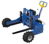 Vestil Steel Heavy Duty 344CC Gas Powered Drive and Lift All-Terrain Pallet Truck - 36 In. Long Adjustable Width Forks 4,000 lb - Blue