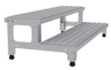 Vestil Stainless Steel Adjustable Step Mate Stand - 2 Step 22-7/8 In. x 47-3/4 In. x 15-1/4 In. 500 lb - Silver