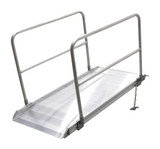 Vestil Aluminum Wheel Walk Ramp Overlapping Style with Handrails - 84 In. x 38 In. 2800 lb - Silver