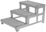 Vestil Stainless Steel Adjustable Step Mate Stand - 3 Step 33-7/8 In. x 23-3/4 In. x 22-1/4 In. 500 lb - Silver