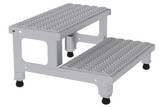Vestil Stainless Steel Adjustable Step Mate Stand - 2 Step 22-7/8 In. x 23-3/4 In. x 15-1/4 In. 500 lb - Silver