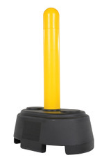 Vestil Plastic Portable Bollard With Base - 56-1/2 In. Yellow / - Black
