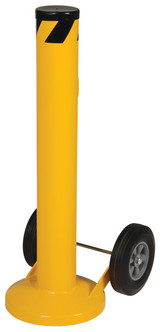 Vestil Steel Movable Bollard with Wheels and Removable Cap - 42 In. x 5-1/2 In. - Yellow