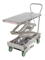 Vestil Stainless Steel 12V DC Double Cart - 20-1/2 In. x 39-3/4 In. 1000 lb - Silver