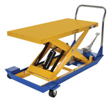 Vestil Steel Foot Pump Scissor Cart - 46-13/16 In. x 23-7/16 In. 1000 lb Blue / - Yellow