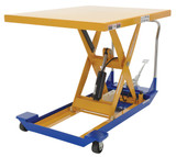 Vestil Steel Foot Pump Powered Scissor Cart - 46-13/16 In. x 39-7/16 In. 1500 lb Blue / - Yellow