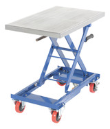 Vestil Steel Mechanical Scissor Cart with Hand Crank - 17-3/4 In. x 27-1/2 In. 330 lb - Blue/Silver
