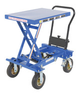 Vestil Steel Rough Terrain Elevating Cart - 20-1/2 In. x 27-9/16 In. 400 lb - Blue