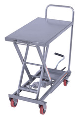 Vestil Aluminum Hydraulic Elevating Cart with Foot Pump - 15-3/4 In. x 27 In. 220 lb - Silver