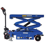 Vestil Steel Hydraulic Double Scissor Cart DC Powered With Scale - 20 In. x 40 In. 1,500 lb - Blue