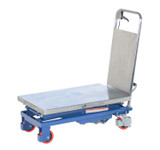Vestil Steel Double Scissor Steel Cart with Foot Pump - 17-1/2 In. x 27 In. 220 lb - Silver