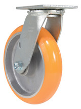 Vestil Polyurethane Swivel Caster - 8 In. Diameter x 2 In. Width 1250 lb - Butterscotch/Silver