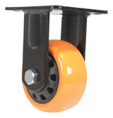Vestil Polyurethane Rigid Caster - 4 In. Diameter x 2 In. Width 594 lb - Orange/Black