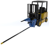 Vestil Steel Fork Mounted Inverted Rug Ram Boom - 120 In 2200 lb - Blue/Silver